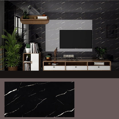 Set placi Hozro, Tapet imitatie Marmura decorativa, autoadezive, grosime 2mm, dimensiuni 30x60cm, P8809, Marmura Midnight Black HOZRO