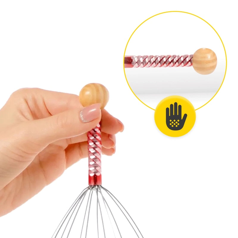 Dispozitiv pentru Masajul Capului HOZRO- Functie Masaj Capilar, 20x8.5 cm, Galben/Argintiu HOZRO