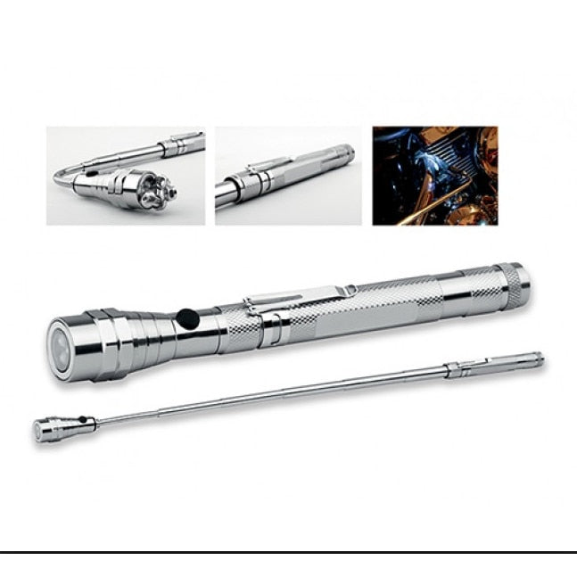 Lanternă Telescopică Magnetică Hozro – LED, Cap Flexibil 360°, Extensibilă, pentru Inspecție și Recuperarea Obiectelor Metalice HOZRO