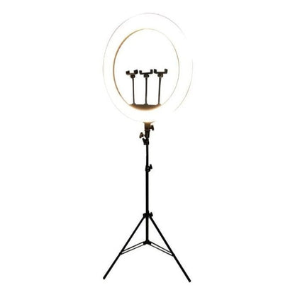 Lampa circulara Ring Light HOZRO, diametru 56cm/22" LED, lumina naturala/rece/calda, conectare USB, reglaj intensitate, suport telefon, Perfectă pentru Orice Situație HOZRO