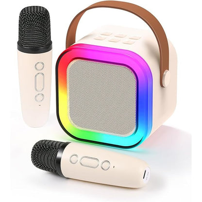 🎤 Set Karaoke Portabil Hozro: Boxă Bluetooth și 2 Microfoane Wireless – Spectacolul Începe Acasă! HOZRO