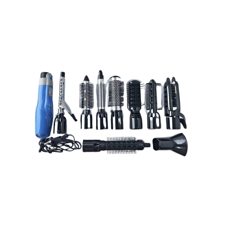 Perie pentru Par Electrica HOZRO, Putere 1000W, 2 Trepte de Viteza, 2 Trepte de Temperatura 9 IN 1, Albastru BESTSELLS