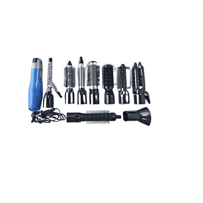 Perie pentru Par Electrica HOZRO, Putere 1000W, 2 Trepte de Viteza, 2 Trepte de Temperatura 9 IN 1, Albastru BESTSELLS