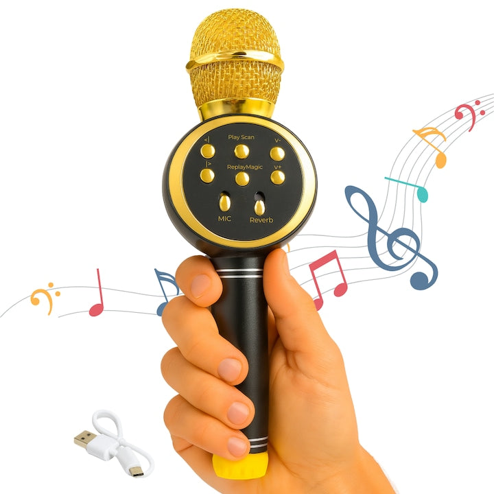 Microfon karaoke Disco V-11 Hozro, fara fir, cu Radio si Recorder, wireless sistem, profesional cu boxe si Bluetooth 4.1 HOZRO