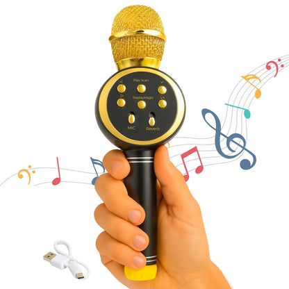 Microfon karaoke Disco V-11 Hozro, fara fir, cu Radio si Recorder, wireless sistem, profesional cu boxe si Bluetooth 4.1 HOZRO