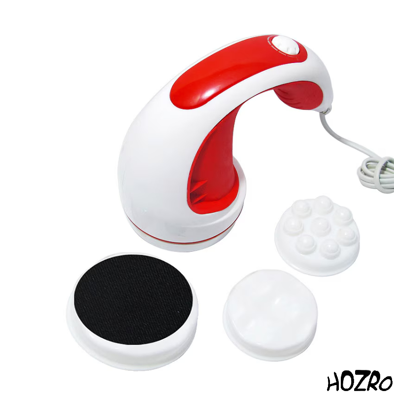 Aparat de Masaj HOZRO, Relax & Tone Roșu – Dispozitiv Multifuncțional pentru Relaxare, Modelare Corporală și Îmbunătățirea Circulației, cu Accesorii Interșchimbabile, Ușor și Ergonomic pentru Utilizare Zilnică Acasă HOZRO