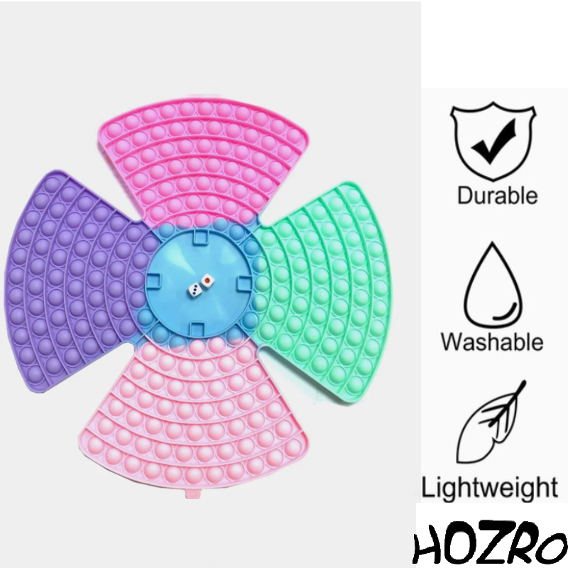 Joc Interactiv Senzorial HOZRO, Pop It cu 2 Zaruri, Dimensiune Mare 38×38 cm – Jucarie Antistres Multicolora, Educativa si Amuzanta pentru Copii si Adulti HOZRO