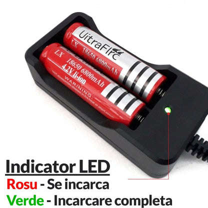🔋 Încărcător Dublu Profesional Hozro pentru Acumulatori Li-Ion 18650 HOZRO