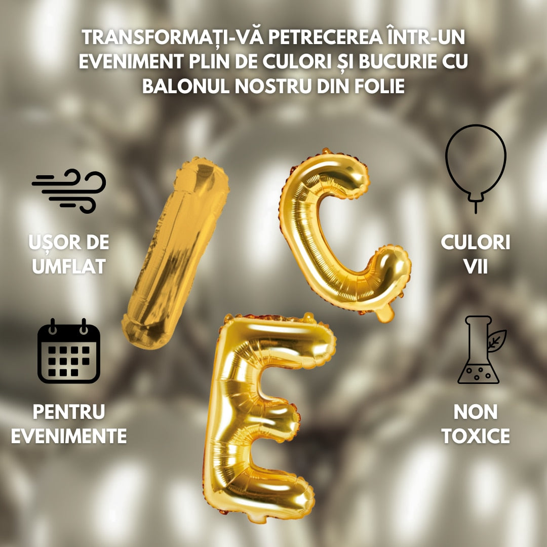 Balon folie HOZRO, gold, in forma de litera C BESTSELLS