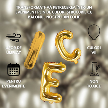 Balon folie HOZRO, gold, in forma de litera C BESTSELLS