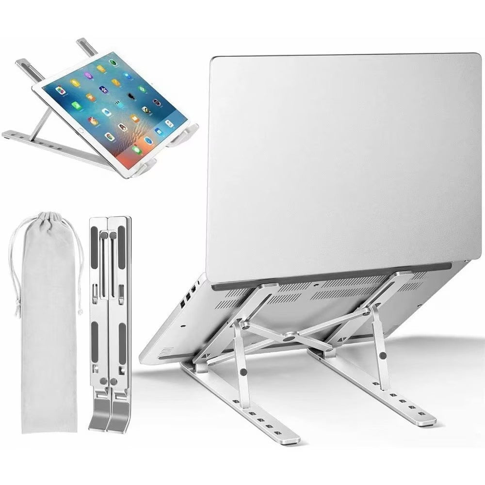 Suport pentru Laptop, HOZRO, Suport Portabil Pliabil, Universal Reglabil Suspendat pentru Tableta, din Aliaj si ABS, 100-160 mm, 26 x 19 x 16 cm, Silver Gray BESTSELLS