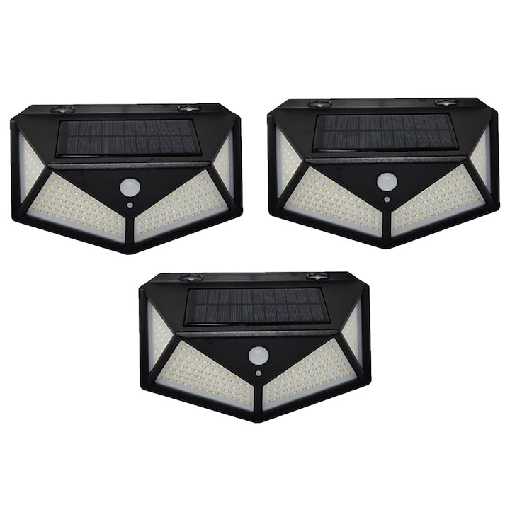 Lampă Solară cu 180 LED-uri HOZRO, Iluminare Puternică, Încărcare Solară, Senzor de Mișcare, Rezistentă la Intemperii HOZRO