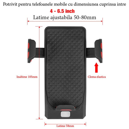 Gadget Bicicletă 4-în-1 HOZRO – Far LED 400 LM, Suport Telefon Anti-Alunecare, Claxon 130 dB și Power Bank 4000mAh HOZRO