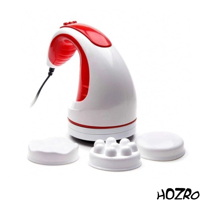 Aparat de Masaj HOZRO, Relax & Tone Roșu – Dispozitiv Multifuncțional pentru Relaxare, Modelare Corporală și Îmbunătățirea Circulației, cu Accesorii Interșchimbabile, Ușor și Ergonomic pentru Utilizare Zilnică Acasă HOZRO