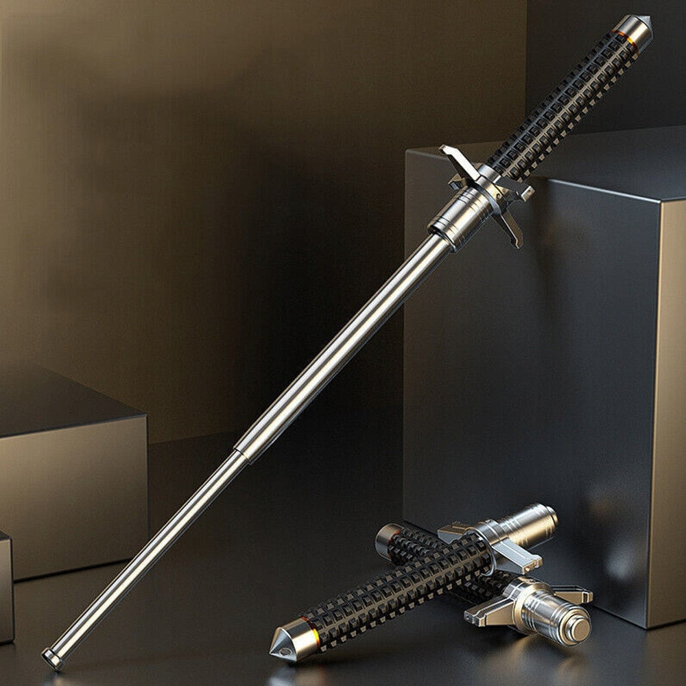 Baston telescopic Hozro® din otel inoxidabil cu maner antialunecare si mecanism extensibil design compact si rezistent
