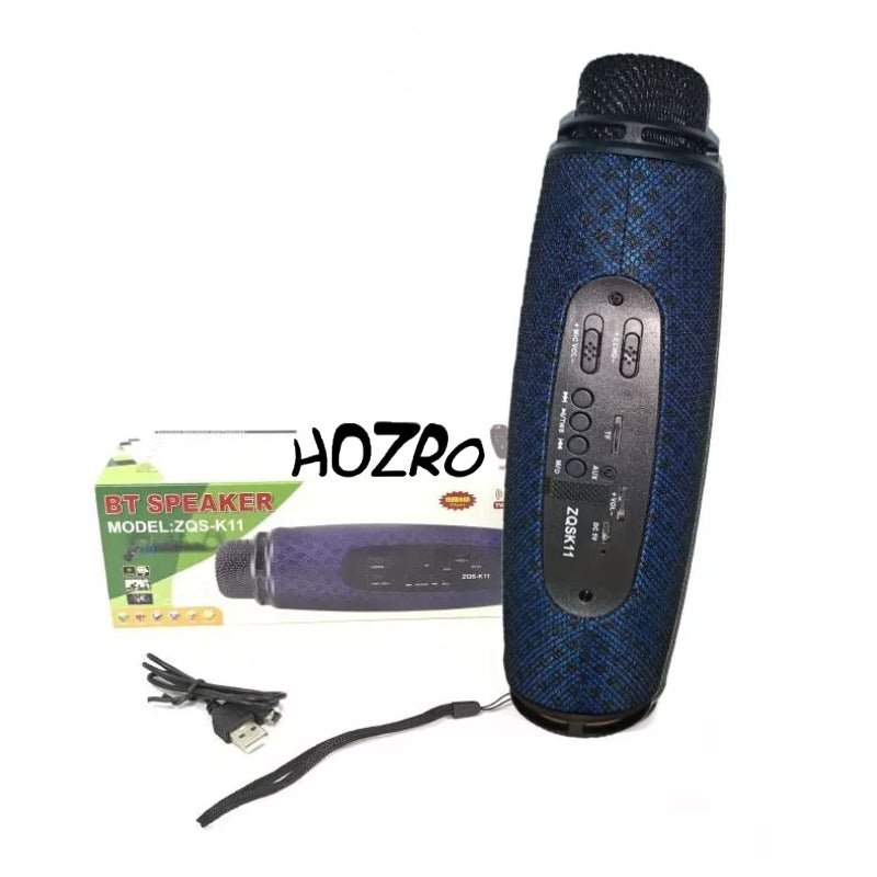 Microfon Karaoke HOZRO, Cu Bluetooth, Model ZQS-K11 – Boxa Inclusa, 10W, FM, TF si AUX HOZRO