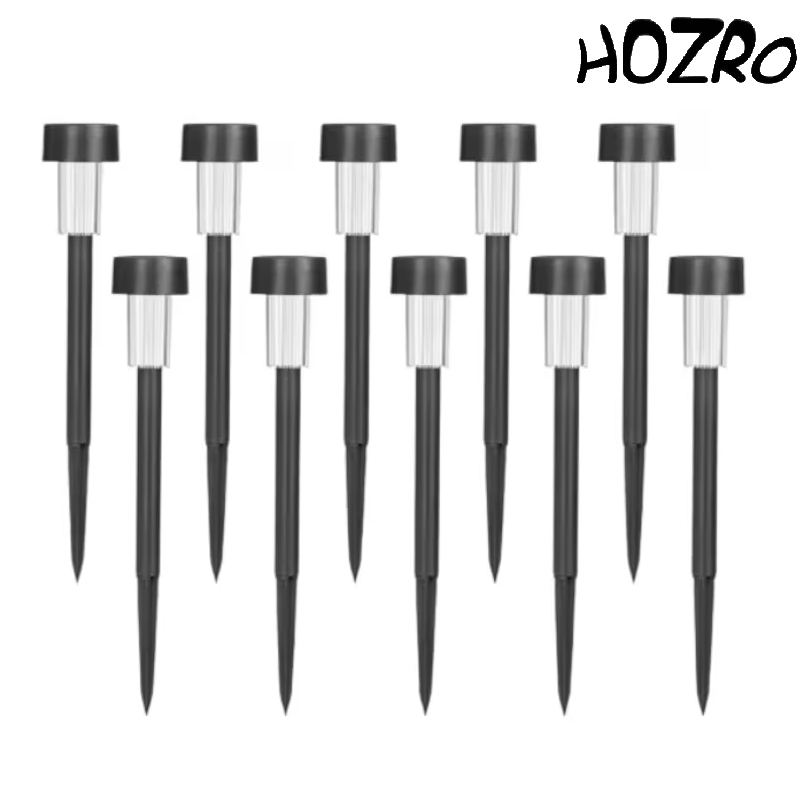 Set 10 Lămpi Solare de Grădină HOZRO, cu Țăruș de Fixare, Iluminat Exterior LED, Încărcare Solară, Rezistente la Intemperii HOZRO