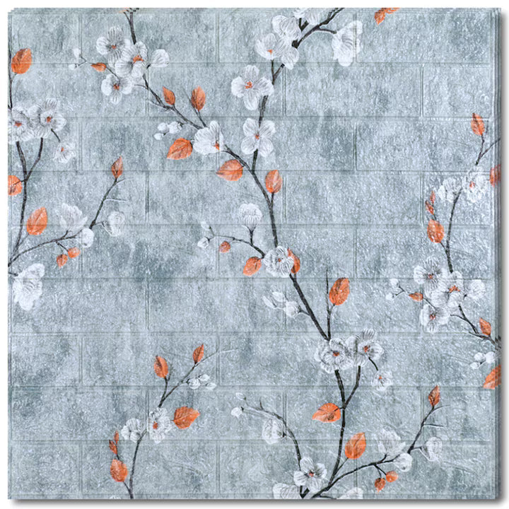 Tapet 3D Decorativ autoadeziv HOZRO, Model Elegant Floral, perete/tavan, waterproof, usor de montat, design modern, 70x70 cm, alb, TAPET 110 HOZRO