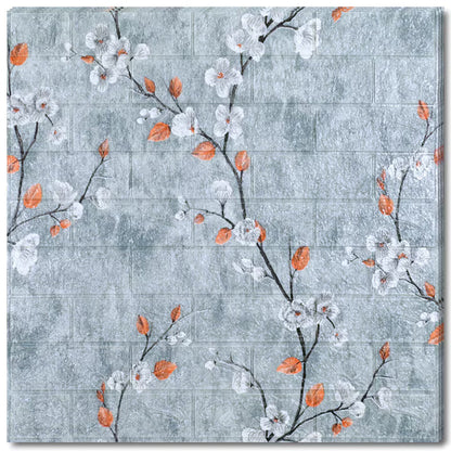 Tapet 3D Decorativ autoadeziv HOZRO, Model Elegant Floral, perete/tavan, waterproof, usor de montat, design modern, 70x70 cm, alb, TAPET 110 HOZRO