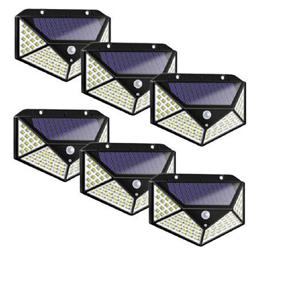 Lampa Solara HOZRO, SH 100, 100 LED-uri, Iluminare de 1000 Lumen, Senzor de Miscare si Lumina, Baterie Reincarcabila 2200mAh, Design Modern, Negru HOZRO