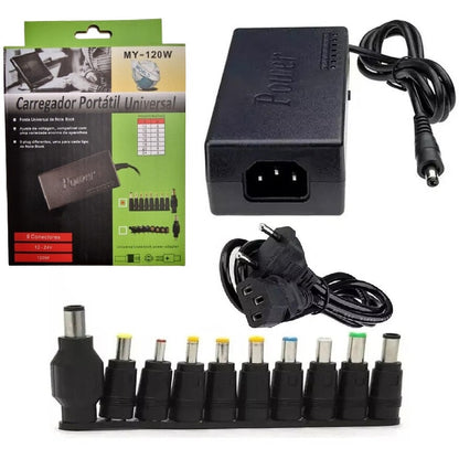 Incarcator HOZRO® Universal Laptop, Telefon, Camera, Alte Gadget-uri cu 9 Mufe de Conectare, Negru, 12V-24V 120W, alimentare priza BESTSELLS
