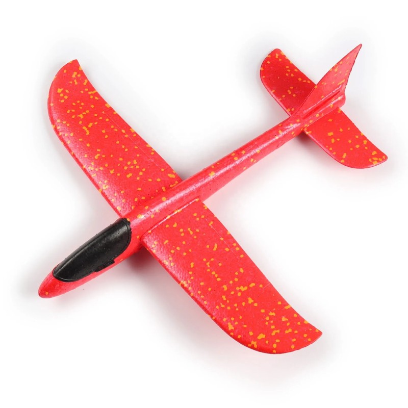 Avion planor cu lumini LED, Rosu 49 cm, cu baterii incluse BESTSELLS