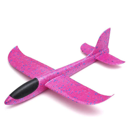 Avion planor cu lumini LED, Roz, 49 cm, cu baterii incluse BESTSELLS
