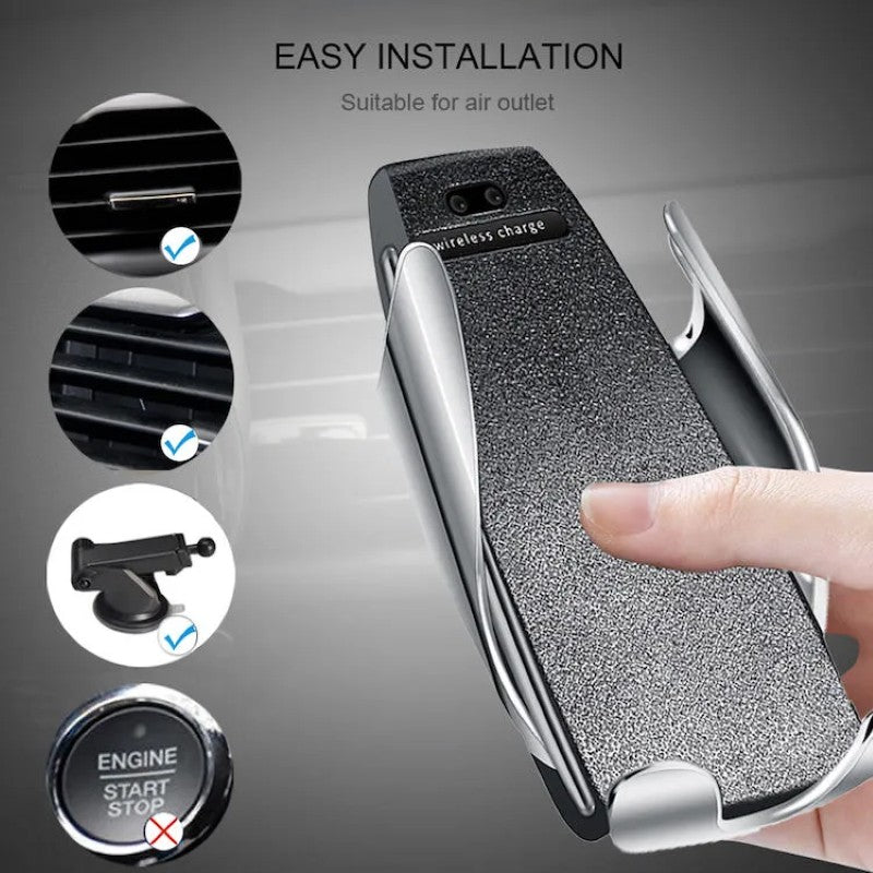 Suport Încărcător Wireless Auto S5 – 10W, Senzor Inteligent, Full Automatic, Gri BESTSELLS