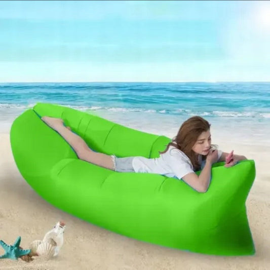 Saltea Gonflabilă Lazy Bag Tip Sezlong – Perfectă pentru Camping, Plajă și Piscină! 🏖️Verde BESTSELLS