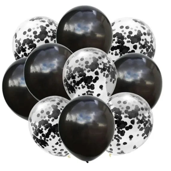 Set 10 baloane din latex confetii, Hozro®, diverse culori, 25 cm, Accesorii Elegante pentru Petreceri, Nuntă sau Evenimente Tematice, Material Rezistent HOZRO
