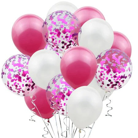 Set 15 baloane din latex confetii, Hozro®, diverse culori, 25 cm, Accesorii Elegante pentru Petreceri, Nuntă sau Evenimente Tematice, Material Rezistent HOZRO