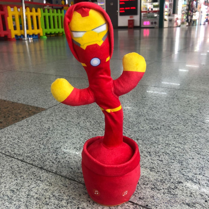 Jucărie Interactivă HOZRO, Cactus Dansator Ironman – Cântă, Dansează și Imita Vocea, cu Lumină și Sunet, 32 cm HOZRO