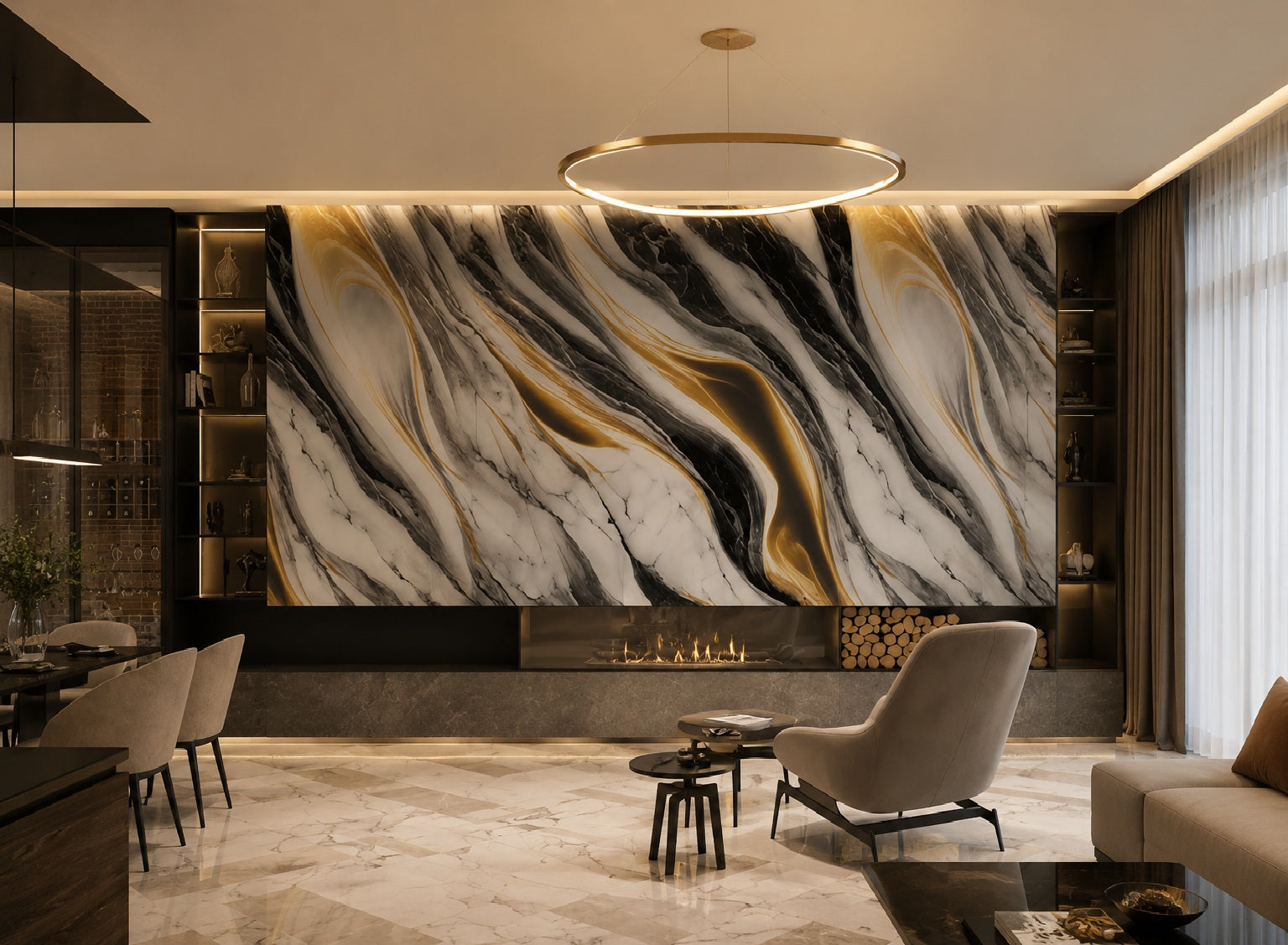 Tapet imitatie Marmura decorativa, autoadezive, model abstract, 60x60 cm, 250-24 BESTSELLS