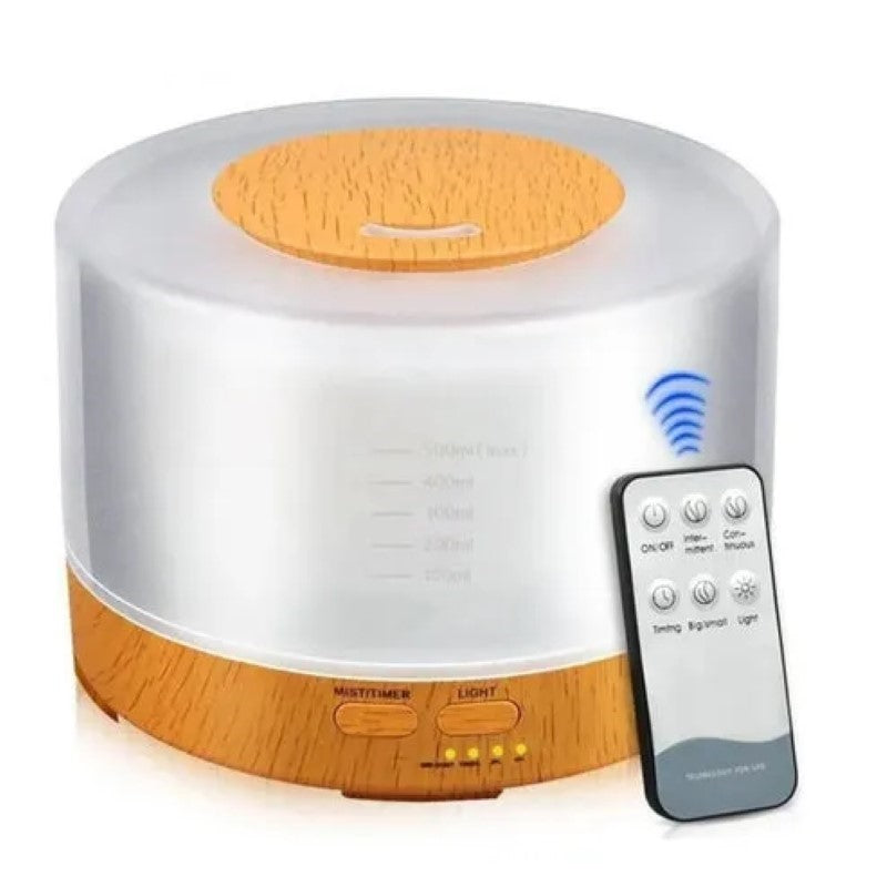 Umidificator de Aer HOZRO, cu Aromaterapie, Iluminare RGB, Portabil, Telecomandă, Rezervor 700ml, Culoare Stejar Deschis! 🌿