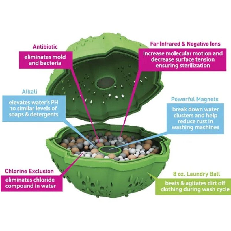 Minge HOZRO, pentru masina de spalat reduce depunerile de calcar, elimina mirosurile neplacute si bacteriile, reutilizabila, verde